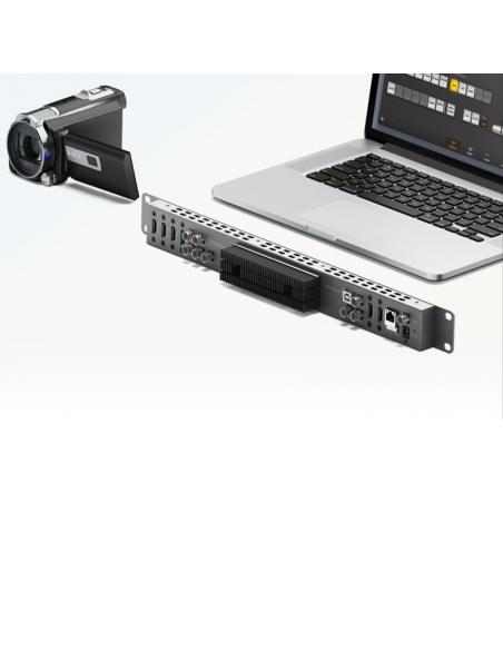 Mezclador profesional completo ATEM Studio que permite realizar codificaciones H.264 en tiempo real.