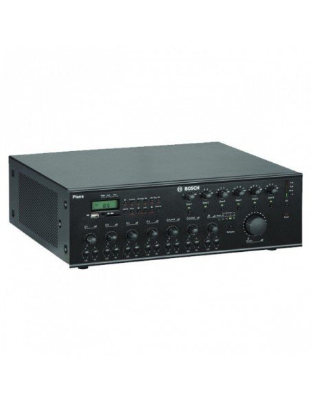 Plena Todo-en-Uno, 6 zonas, 240W, reproductor música estado sólido SD y USB, sintonizador radio FM/AM, PLN-6AIO240 Bosch
